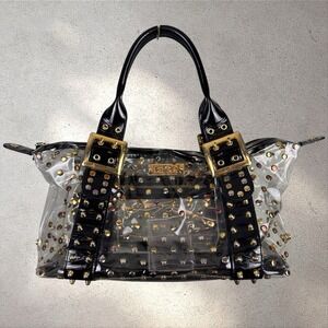 BE & D Garbo Studded Handbag Clear Y2K Purse Satchel Bag